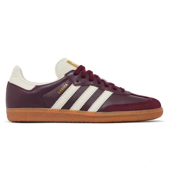 Adidas Samba Maroon and White Men's Shoes